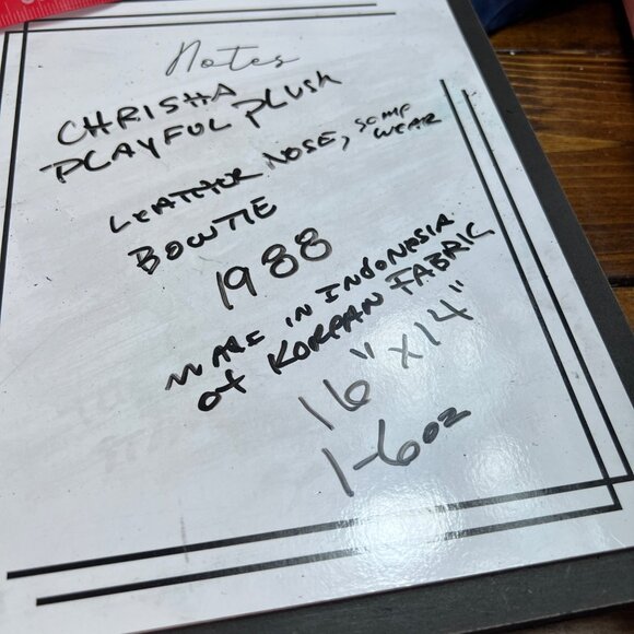 Vintage Chrisha Playful Plush Teddy Bear With Bow Tie Stuffed Animal - Picture 11 of 11